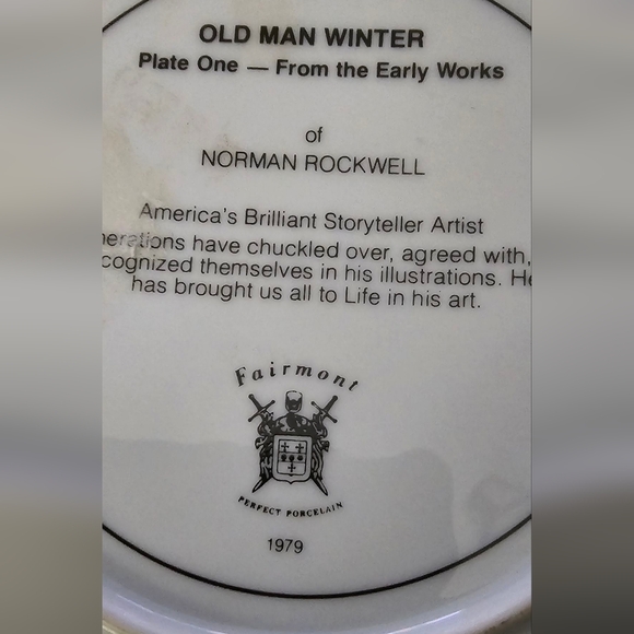 Norman Rockwell Vintage 'Old Man Winter' Plate - 1979 Early Years - Picture 3 of 4